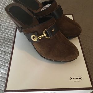 Brown Coach Clogs